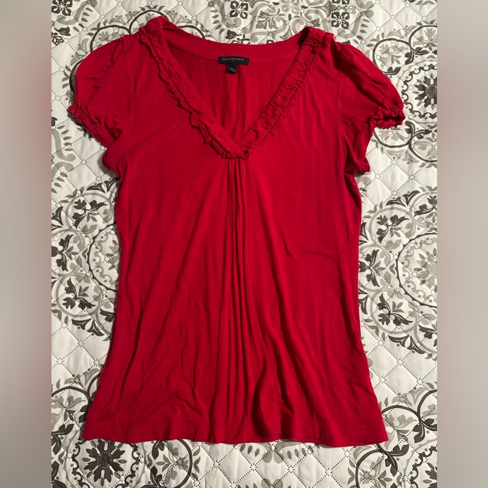 The Limited size large ruffle v-neck top
